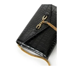 Elisabetta Franchi Clutch*Skuldertaske med Groumette-kæde Sort