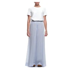 Forte Forte Bukser*Sky Blue Wide Trousers Blå
