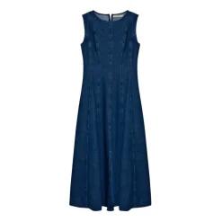 The New Society Kjoler*Sleeveless Long Denim Dress Blå