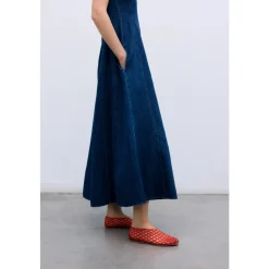 The New Society Kjoler*Sleeveless Long Denim Dress Blå