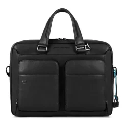 Piquadro Laptop Tasker*Slim Computer Taske 15" med iPad Rum Sort