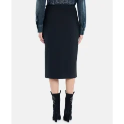 Dondup Nederdele*Slim Fit Stretch Nederdel med Frontslids Sort