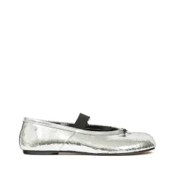 Maison Margiela Ballerina Sko*Sølv Elastisk Strop Tabi Slip-On Sko Grå