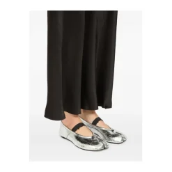 Maison Margiela Ballerina Sko*Sølv Elastisk Strop Tabi Slip-On Sko Grå