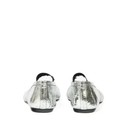 Maison Margiela Ballerina Sko*Sølv Elastisk Strop Tabi Slip-On Sko Grå