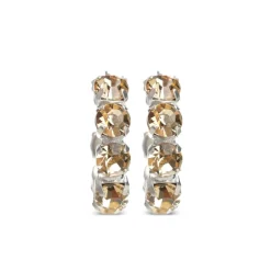 Forte Forte Smykker*Sølv Hoop Øreringe med Sten Grå