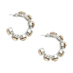 Forte Forte Smykker*Sølv Hoop Øreringe med Sten Grå