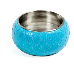 Bottega Veneta Smykker*Sølv- og slangeskindsarmbånd Blå