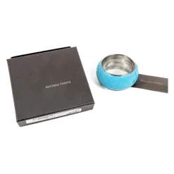 Bottega Veneta Smykker*Sølv- og slangeskindsarmbånd Blå