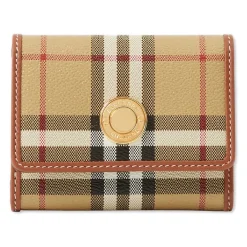 Burberry Punge & Kortholder*Small Check Folding Wallet Beige