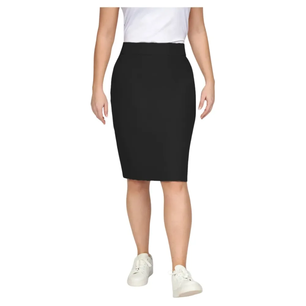 2-Biz Nederdele*A-line Nederdel med Taljebånd Sort