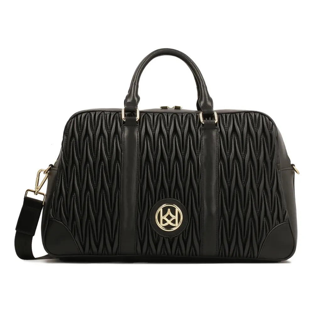 Kazar Rejsetasker*blød quiltet læder rejsetaske Sort