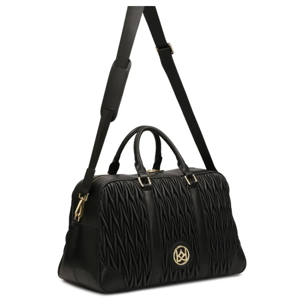 Kazar Rejsetasker*blød quiltet læder rejsetaske Sort