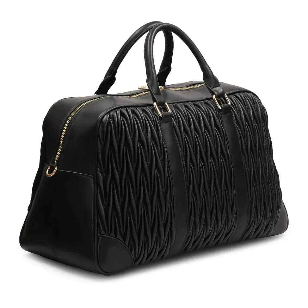 Kazar Rejsetasker*blød quiltet læder rejsetaske Sort