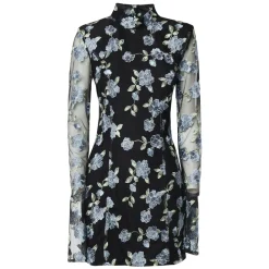 ROTATE Birger Christensen Kjoler*Blomstret Langærmet Kjole Sort