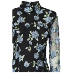 ROTATE Birger Christensen Kjoler*Blomstret Langærmet Kjole Sort