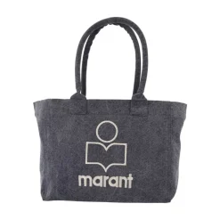 Isabel Marant Indkøbstasker*Bomuld Indkøbstaske med Lynlås Sort