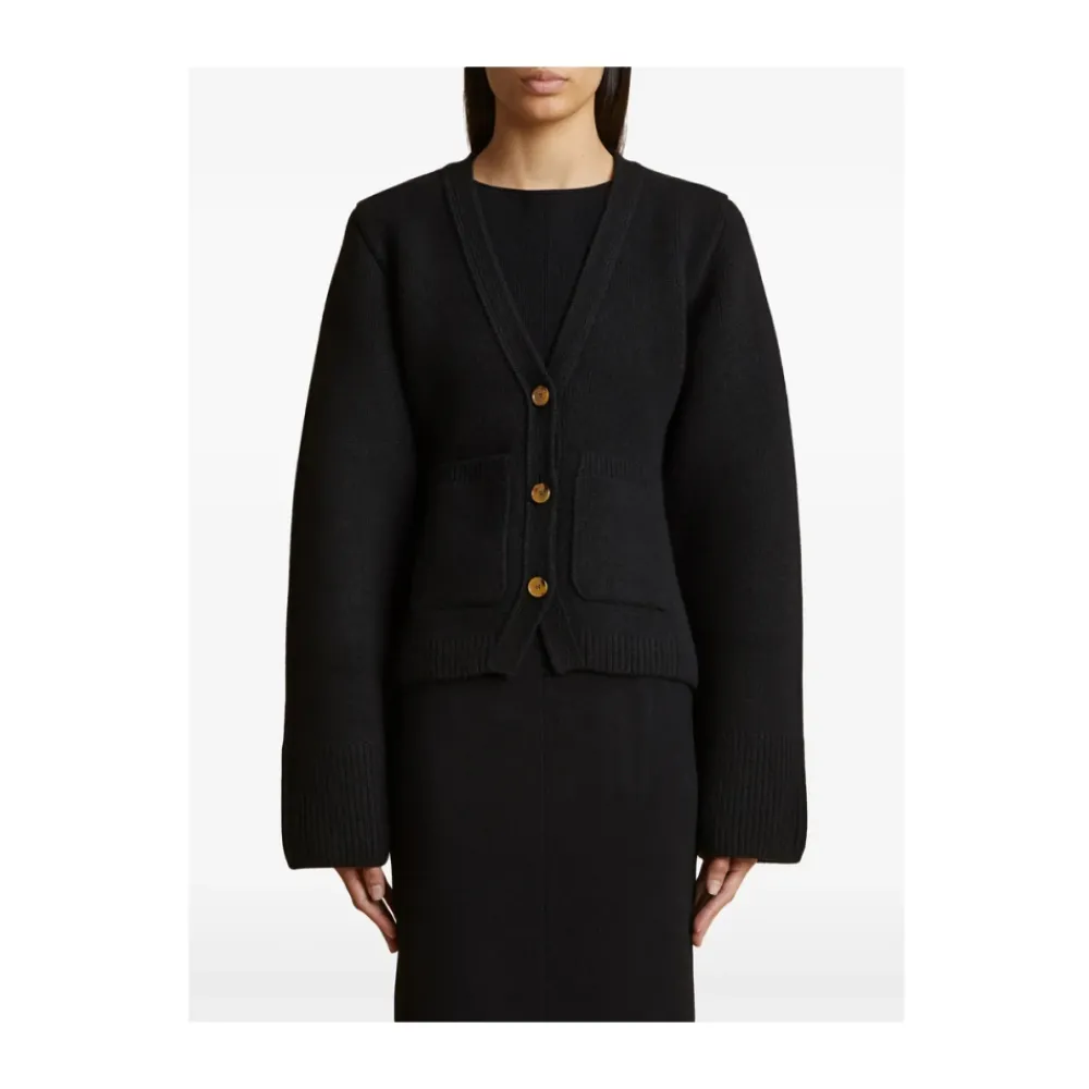 Khaite Striktrøjer & Sweatere*Cashmere V-Hals Sweater Sort