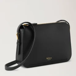 Mulberry Skuldertasker*Clovelly Pung med Lynlås Lukning Sort