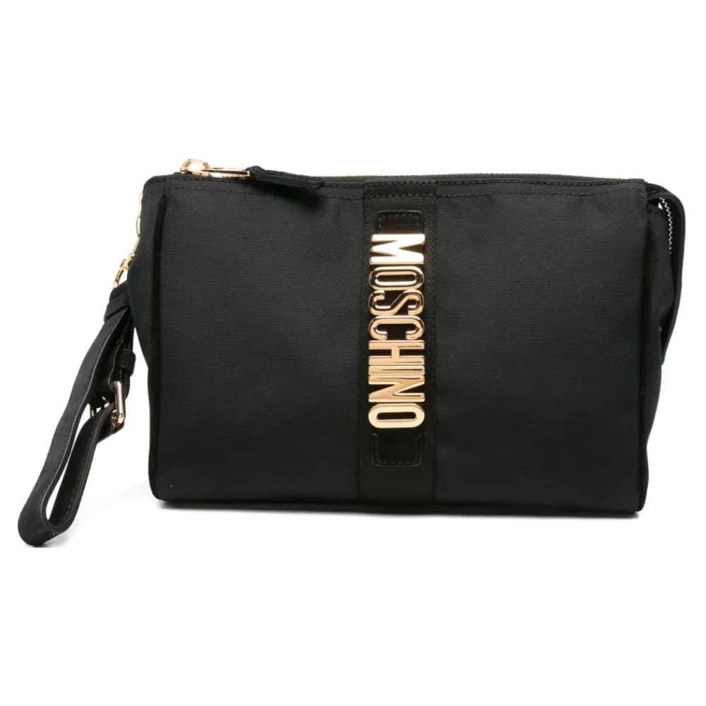 Moschino Clutch*Cordura Nylon Lynlås Pung Sort