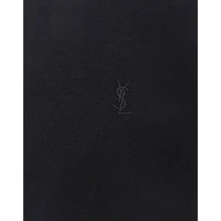 Saint Laurent Sweatshirts*Crew-neck Sweater med Cassandre Broderi Sort