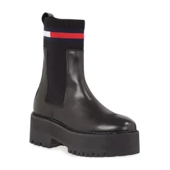 Tommy Jeans Chelsea Boots*Flatform Chelsea Sock Ankelstøvler Sort