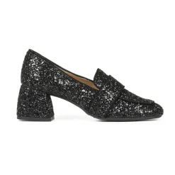 Angulus Pumps|Stiletter*Glitter Loafer med 5cm Hæl Sort