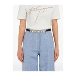 Ferragamo Bælter*Sort guldfarvet kæde-bælte Multifarvet