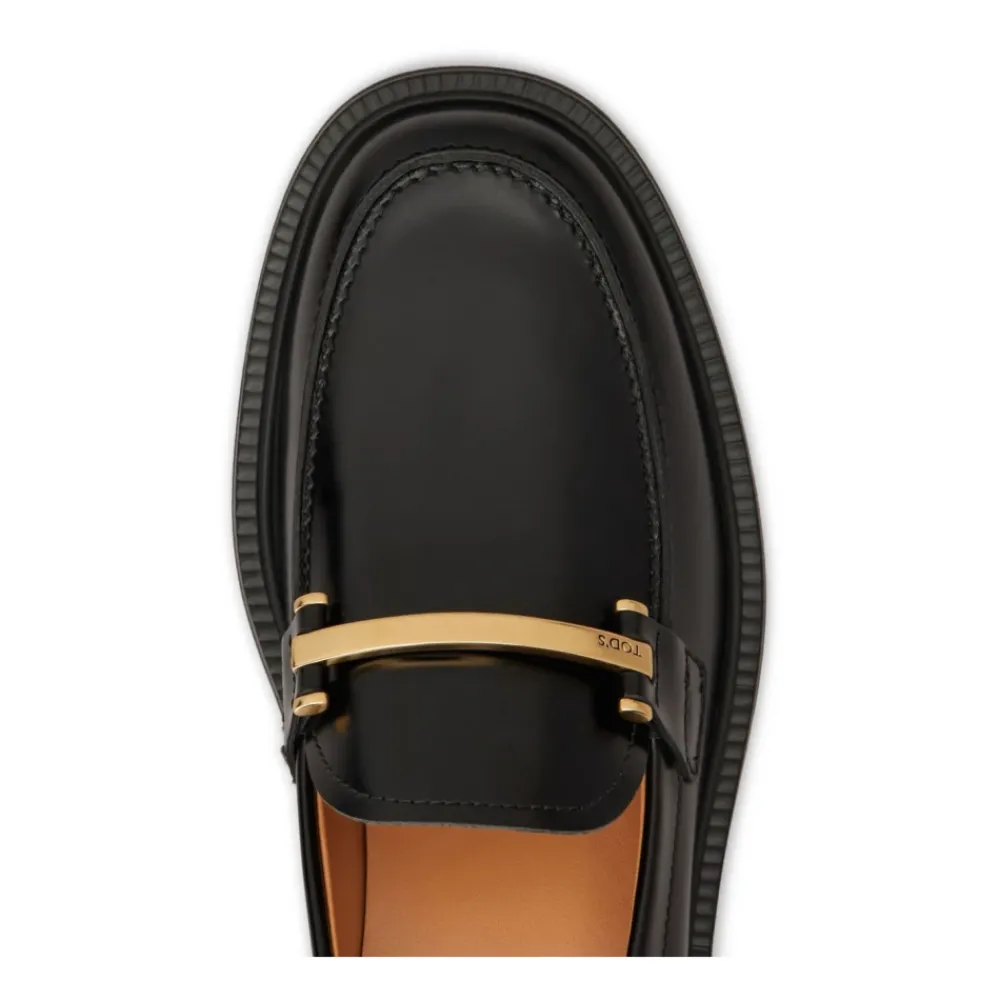 Tod's Loafers*Horsebit Loafers Kalveskind Læder Sort