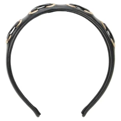 RED Valentino Huer & Kasketter*hårbøjle med guldfarvede nitter og vævede detaljer. Sort