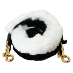 Dolce & Gabbana Tilbehør Til Tasker*Hvid Lapland Pels Skulderrem Sort