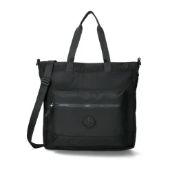 Stone Island Indkøbstasker*Iridescent Nylon Metal Tote Taske Sort