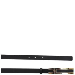 Elisabetta Franchi Bælter*Justerbar Bælte med Logo Spænde Sort