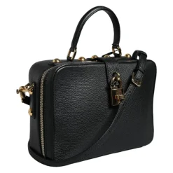 Dolce & Gabbana Håndtasker*Kalveskind Håndtaske med Guld-Tone Hardware Sort