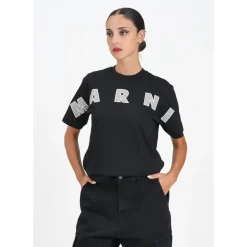 Marni T-Shirts*kortærmet logo T-shirt Sort