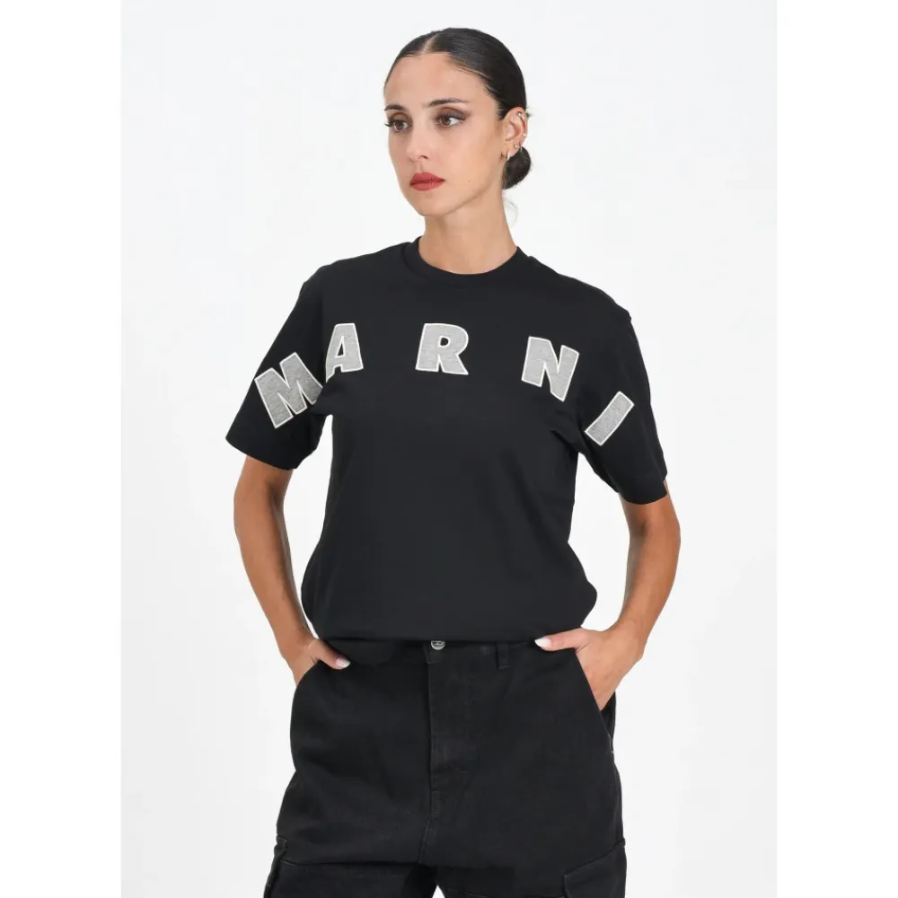 Marni T-Shirts*kortærmet logo T-shirt Sort