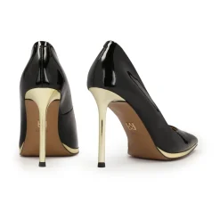 Kazar Pumps*lakerede pumps med guld hæl Sort