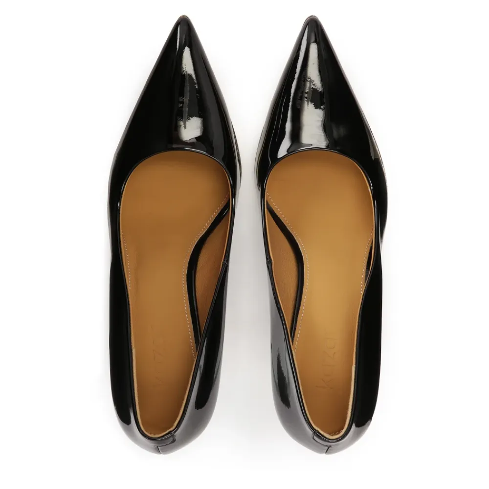 Kazar Pumps*lakerede pumps med guld hæl Sort