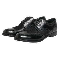 Dolce & Gabbana Snøresko*Læder Blomstret Blonder Kjolesko Sort