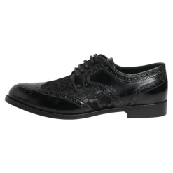 Dolce & Gabbana Snøresko*Læder Blomstret Blonder Kjolesko Sort