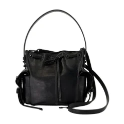 Acne Studios Skuldertasker*læder Crossbody taske med lommer Sort