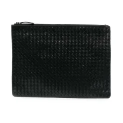 Dragon Diffusion Clutch*Læder Flettet Top Lynlås Taske Sort