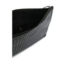 Dragon Diffusion Clutch*Læder Flettet Top Lynlås Taske Sort