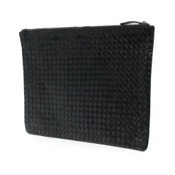 Dragon Diffusion Clutch*Læder Flettet Top Lynlås Taske Sort