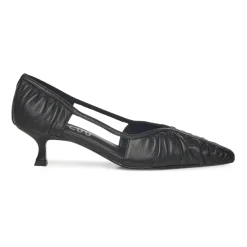 Bibi Lou Stiletter|Pumps*Læder Hæle Pumps V-Hals Stil Sort