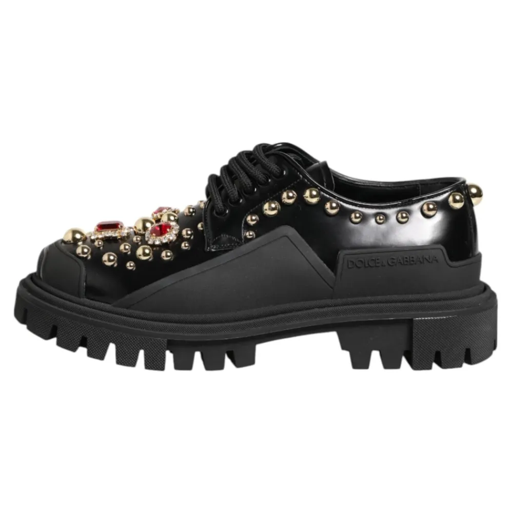 Dolce & Gabbana Snøresko*læder juvel Derby sko Sort