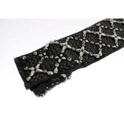 Dolce & Gabbana Handsker*Læder Krystal Perlede Fingerfri Handsker Sort