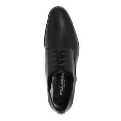 Dolce & Gabbana Snøresko*Læder Oxford Sko med Mandelformet Tå Sort