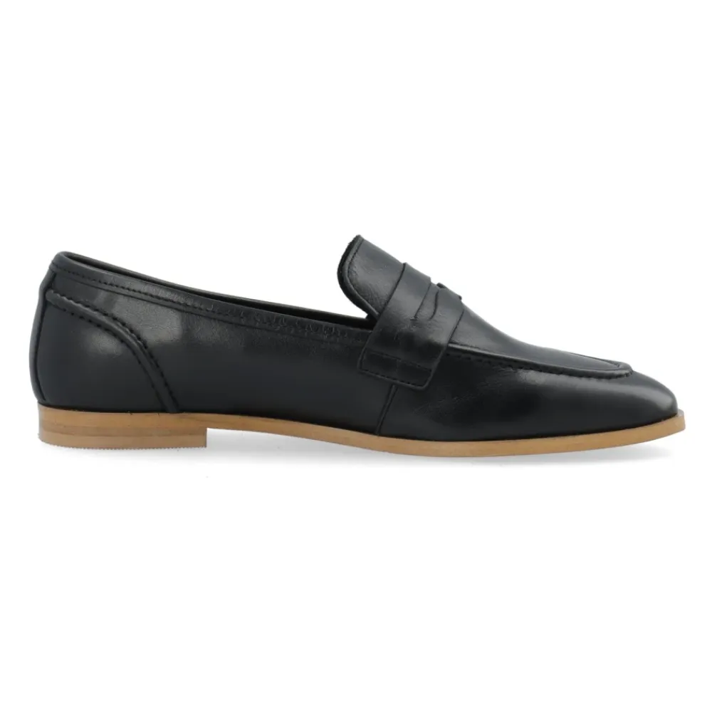 Cashott Loafers*Læder Penny Loafer til Kvinder Sort