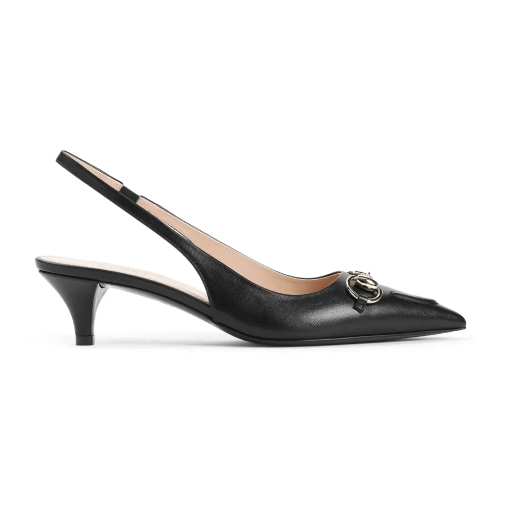 Gucci Pumps|Stiletter*læder slingback med Horsebit detalje Sort